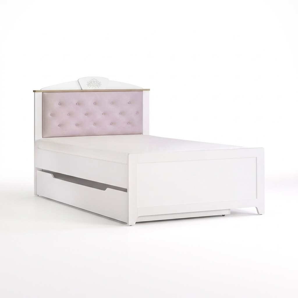 Funktionsbett Chesterfield Ausziehbares Kinderbett Bett 100 Holz Rosa