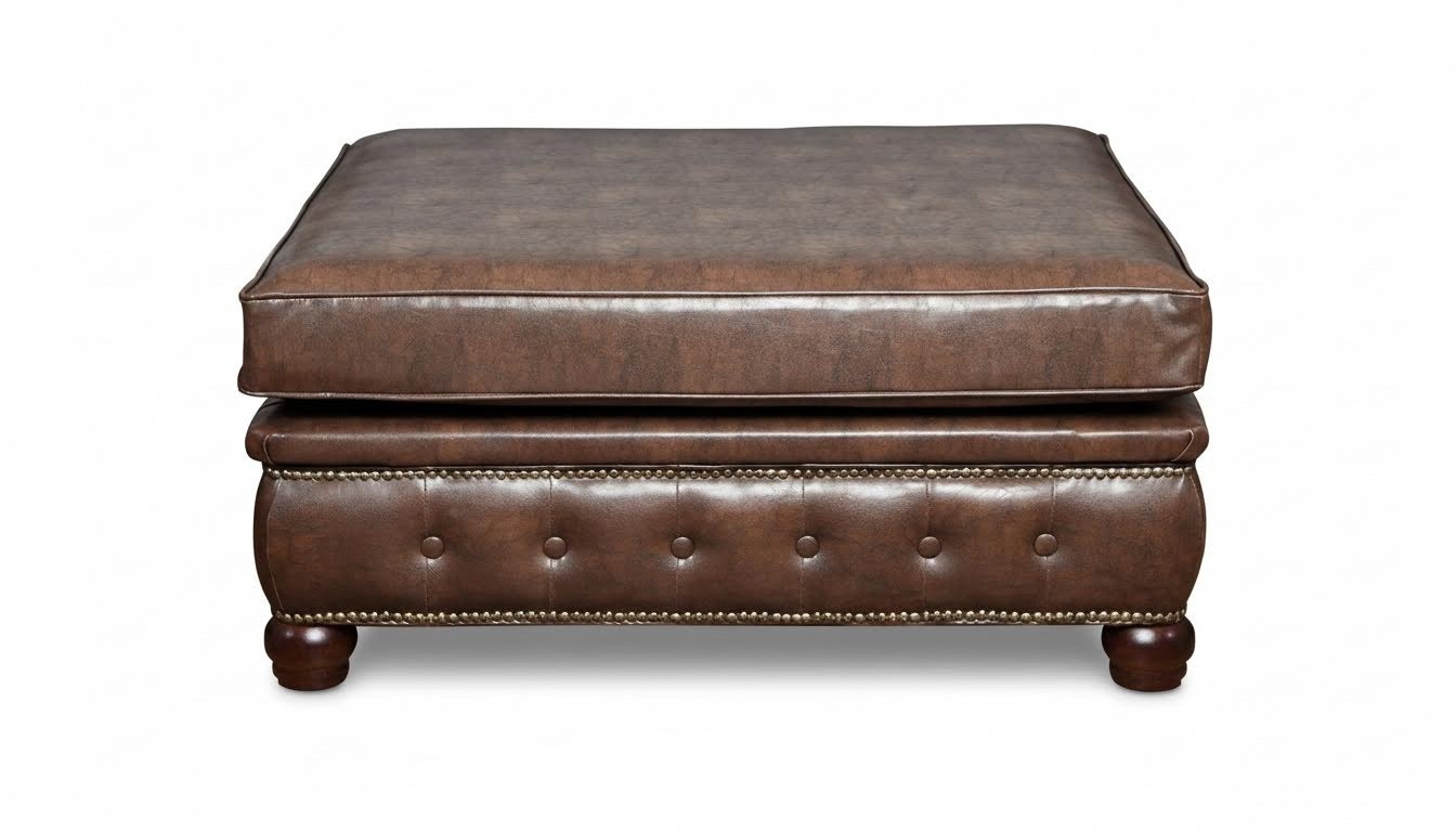 Fußhocker Club Lounge Hocker Chesterfield Textil Ottoman Design Ottomane Stoff