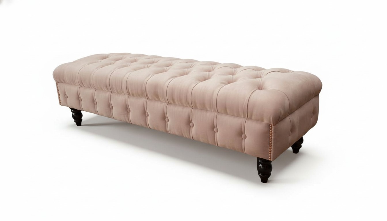 Fußhocker Hocker Polsterhocker Sitzhocker Ottomane Chesterfield 120x70cm