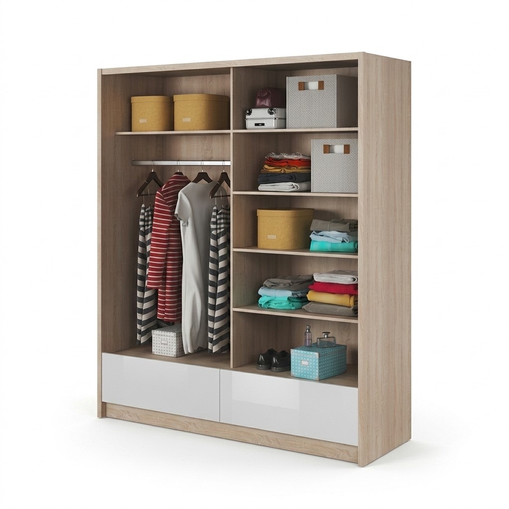 Garderobe Aufbewahrung 180cm Regal Schrank Archiv Schiebetüren