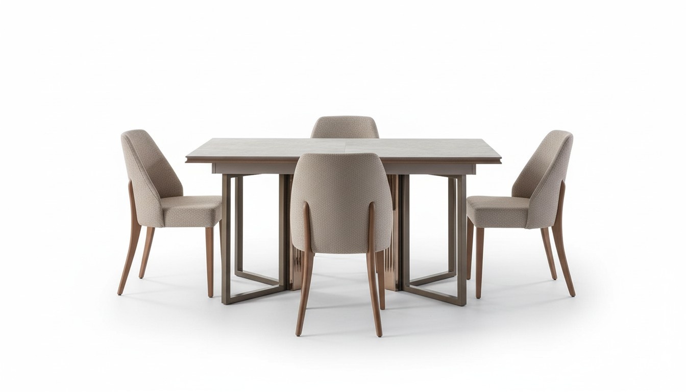 Garnitur Esszimmer Essgruppe Essecke Esstisch Stühle Holz Grau 7tlg