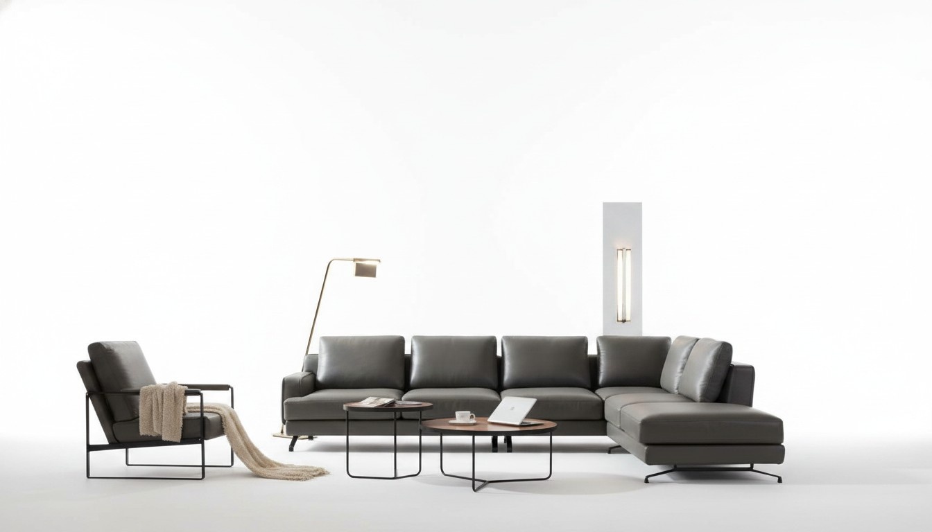 Garnitur Italien Sofa Leder Eck Couch Sitz Landschaft Luxus Wohn Polster