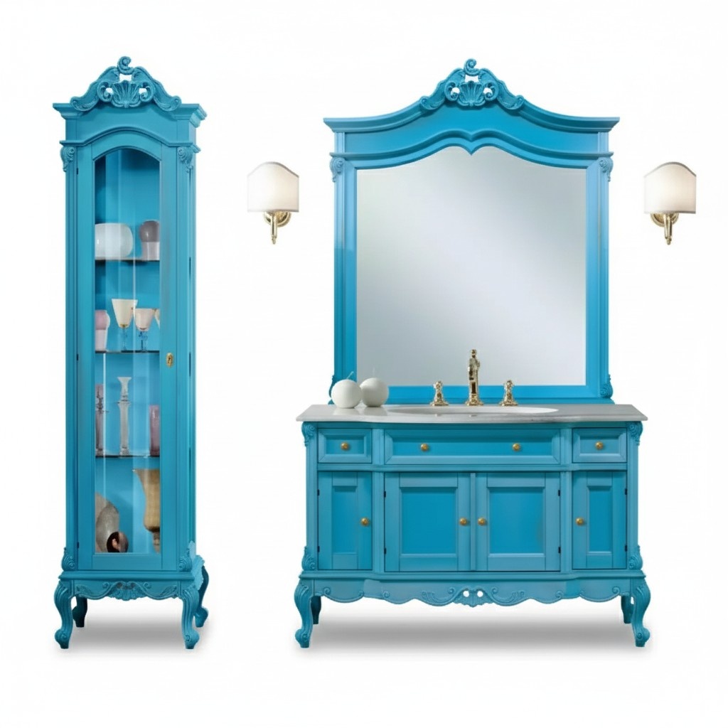 Garnitur Schrank Luxus Vitrine Badezimmer Design Möbel 3 tlg Set Neu