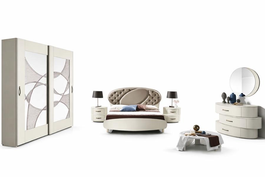 Garnitur Set 7tlg Schlafzimmer Bett Nachttisch Kommode Spiegel Kleiderschrank