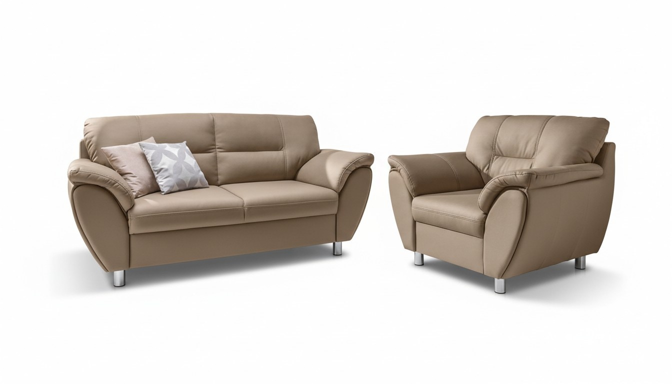 Garnitur Sofagarnitur 2+1 Sitzer Couche Sofa Couchen Polster Stoff Sofas Amigo