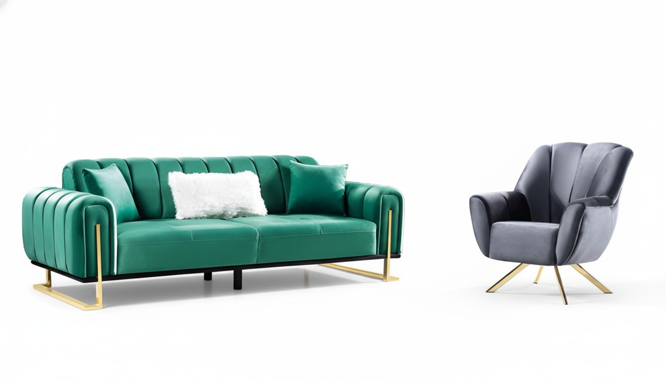 Garnitur Sofagarnitur Sofa Luxus Komplette Couchgarnitur 3+1 Sitzer Sessel