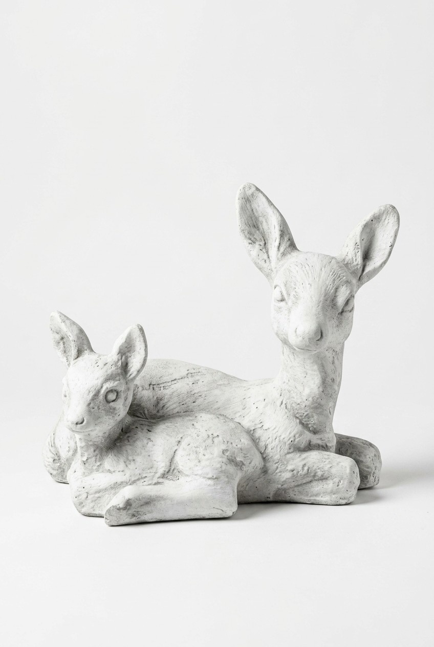 Garten Dekoration Bambi Terrasse Stein Figuren Figur Deko Statue Skulptur