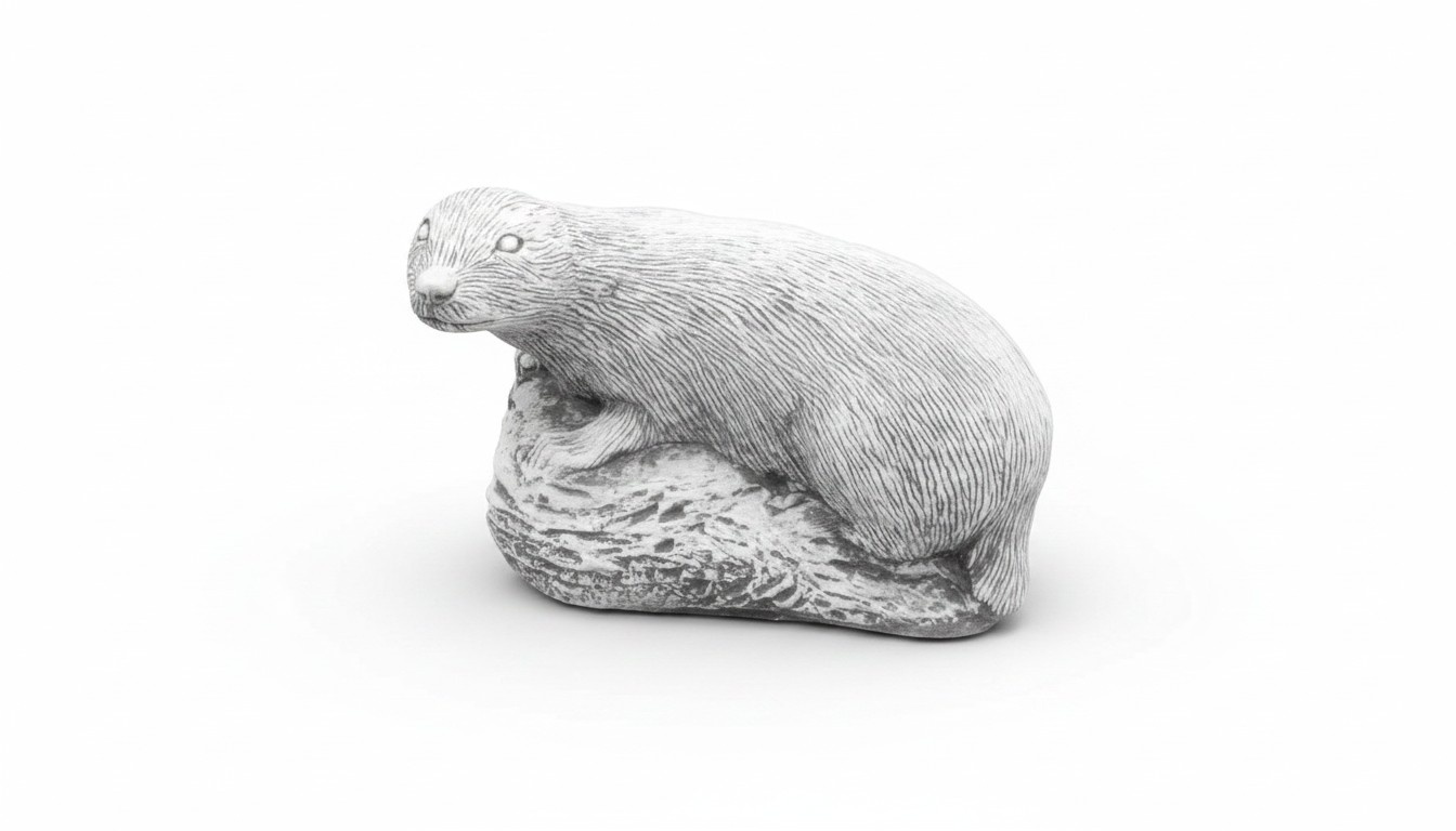 Garten Dekoration Frettchen Terrasse Stein Figuren Figur Statue Skulptur