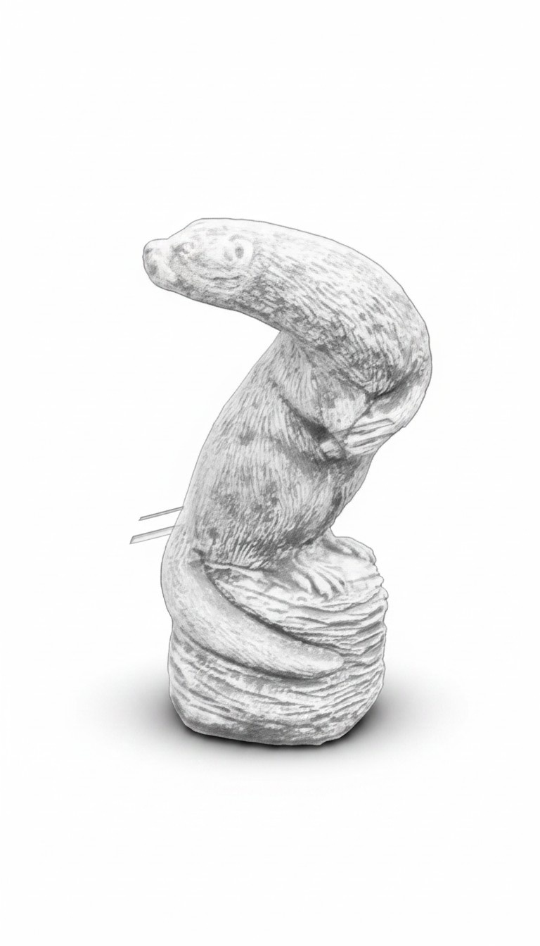 Garten Dekoration Frettchen Terrasse Stein Figuren Figur Deko Statue