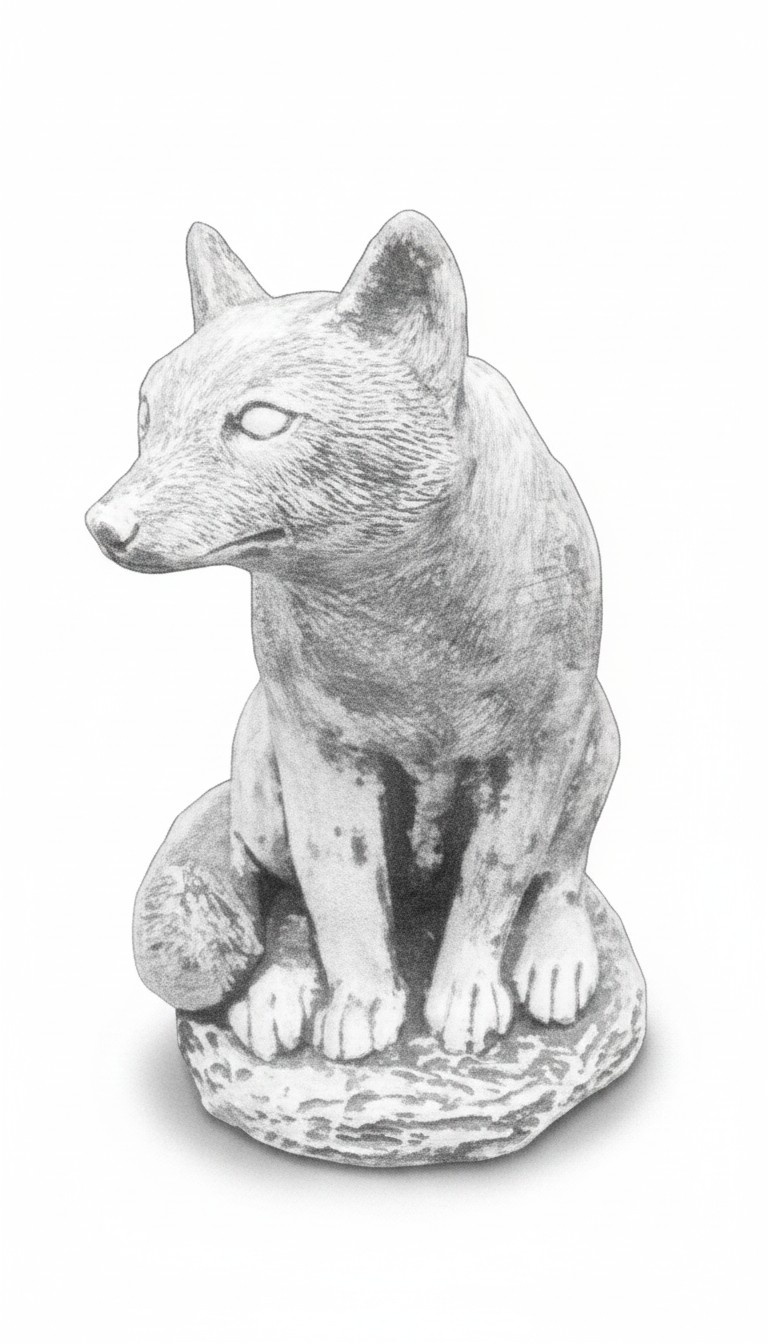 Garten Dekoration Fuchs Terrasse Stein Figuren Figur Deko Statue Skulptur