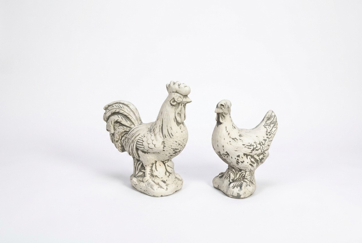 Garten Dekoration Huhn Terrasse Stein Figuren Figur Deko Statue Skulptur