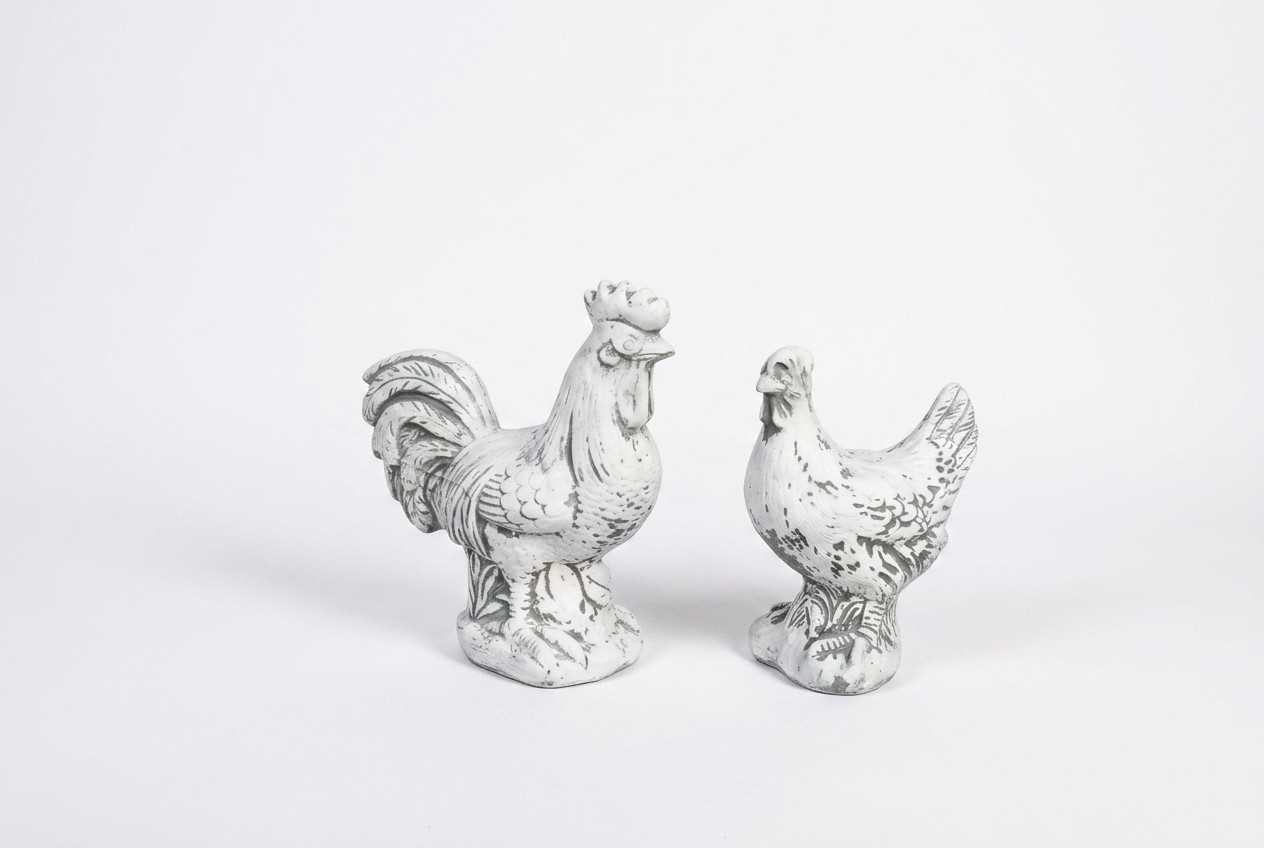Garten Dekoration Huhn Terrasse Stein Figuren Figur Deko Statue Skulptur