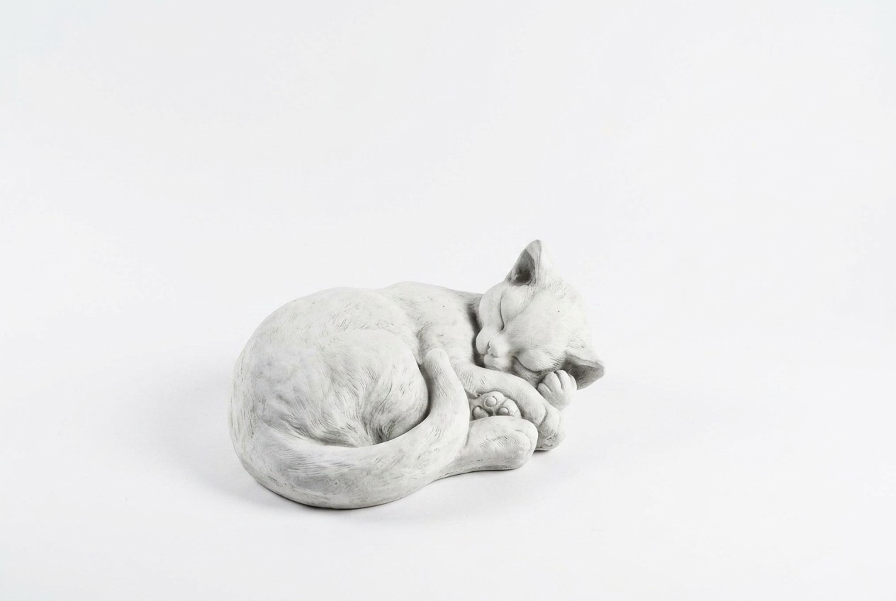 Garten Dekoration Katze Terrasse Stein Figuren Figur Deko Statue Skulptur