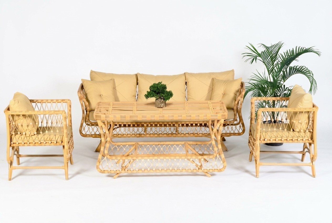 Garten Möbel Sofagarnitur Tisch Sessel Couchtisch Veranda Sitzgruppen Sofa 4tlg