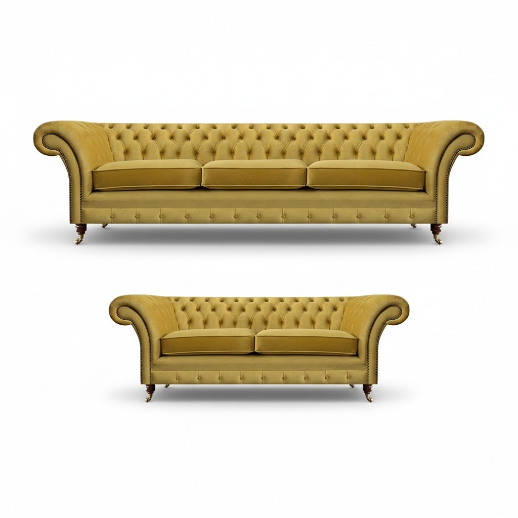 Gelb Sofagarnitur Sofas Couchen Polstermöbel Wohnzimmer Komplett Einrichtung