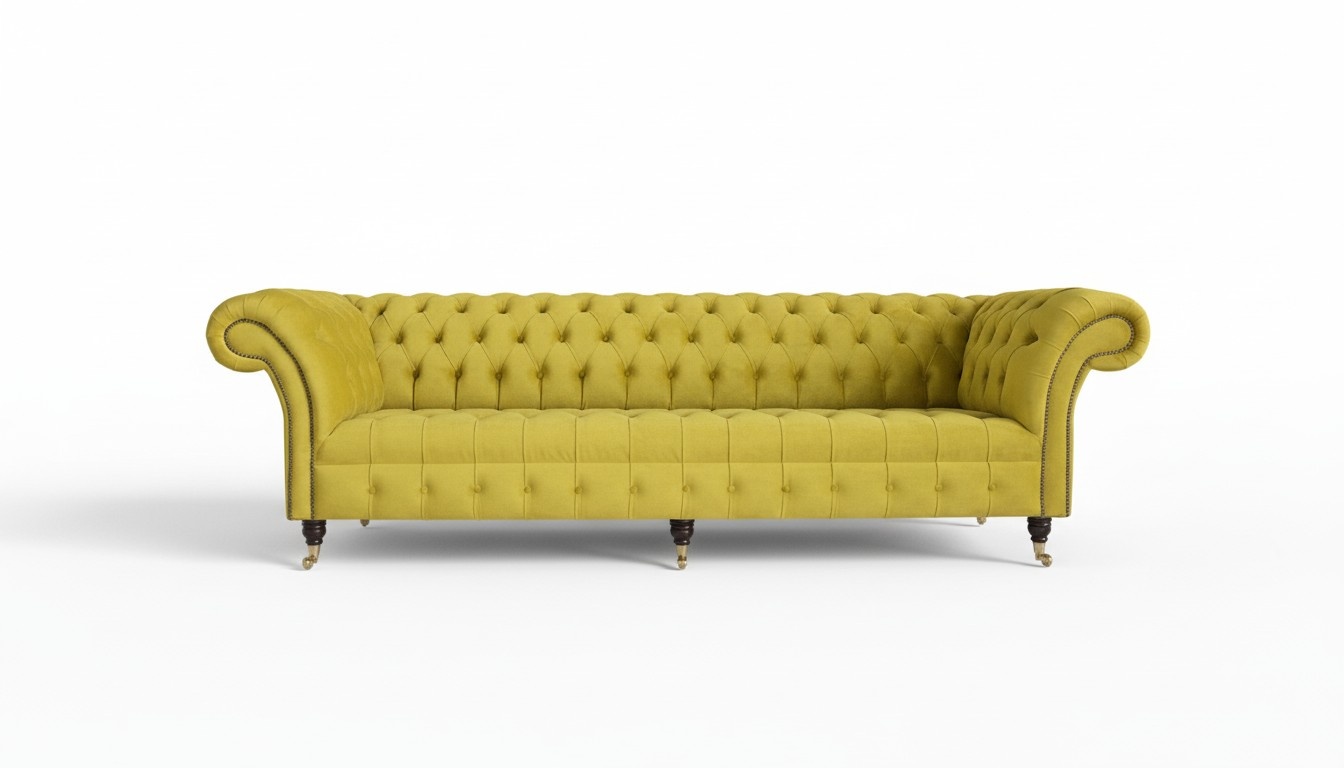 Gelbe Designer Sofa Couch Polster XXL 4 Sitzer Big Sofas Couchen Textil