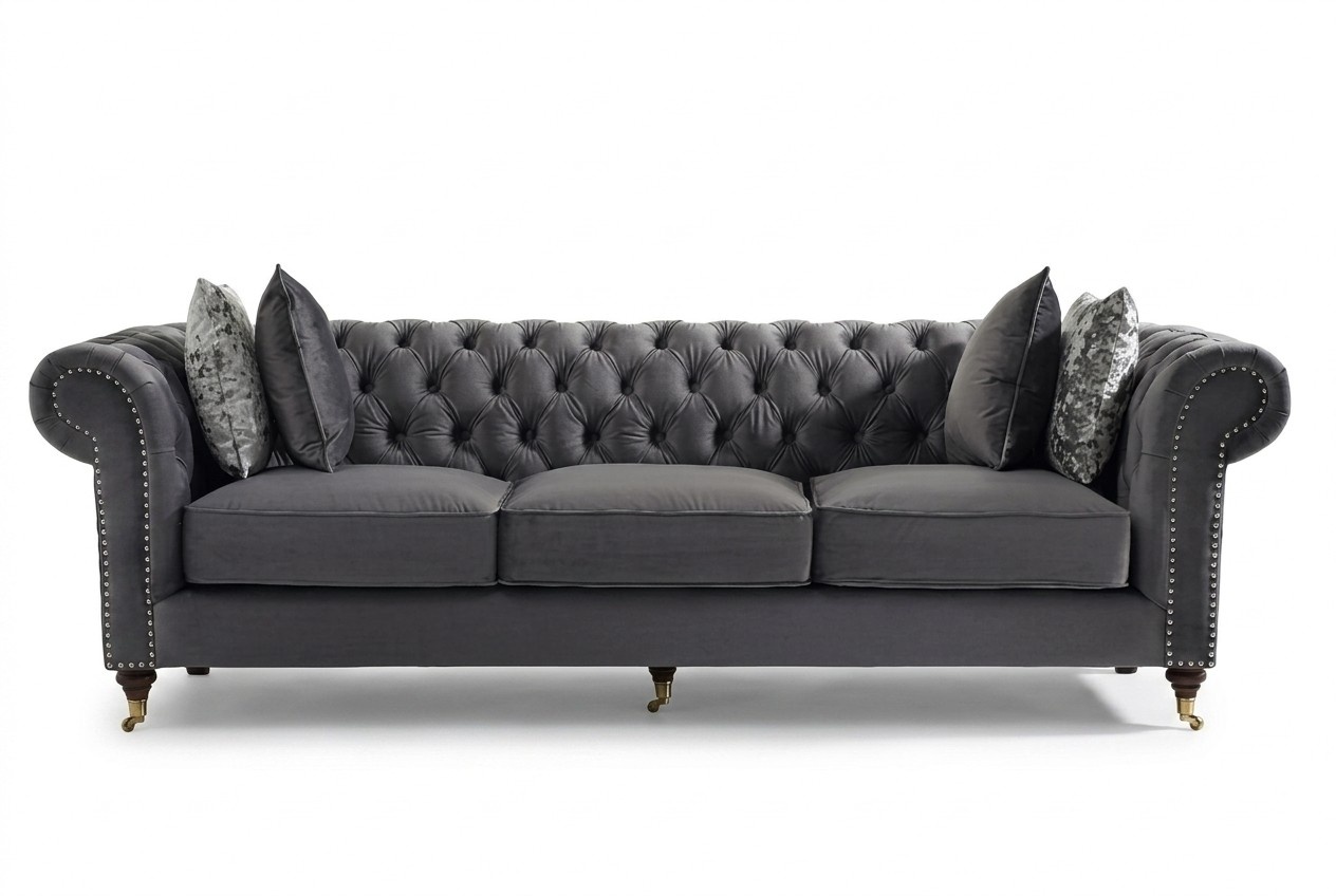 Gemütliche Couch - Klassische Chesterfield Sofa Polster Lümmel Couchen
