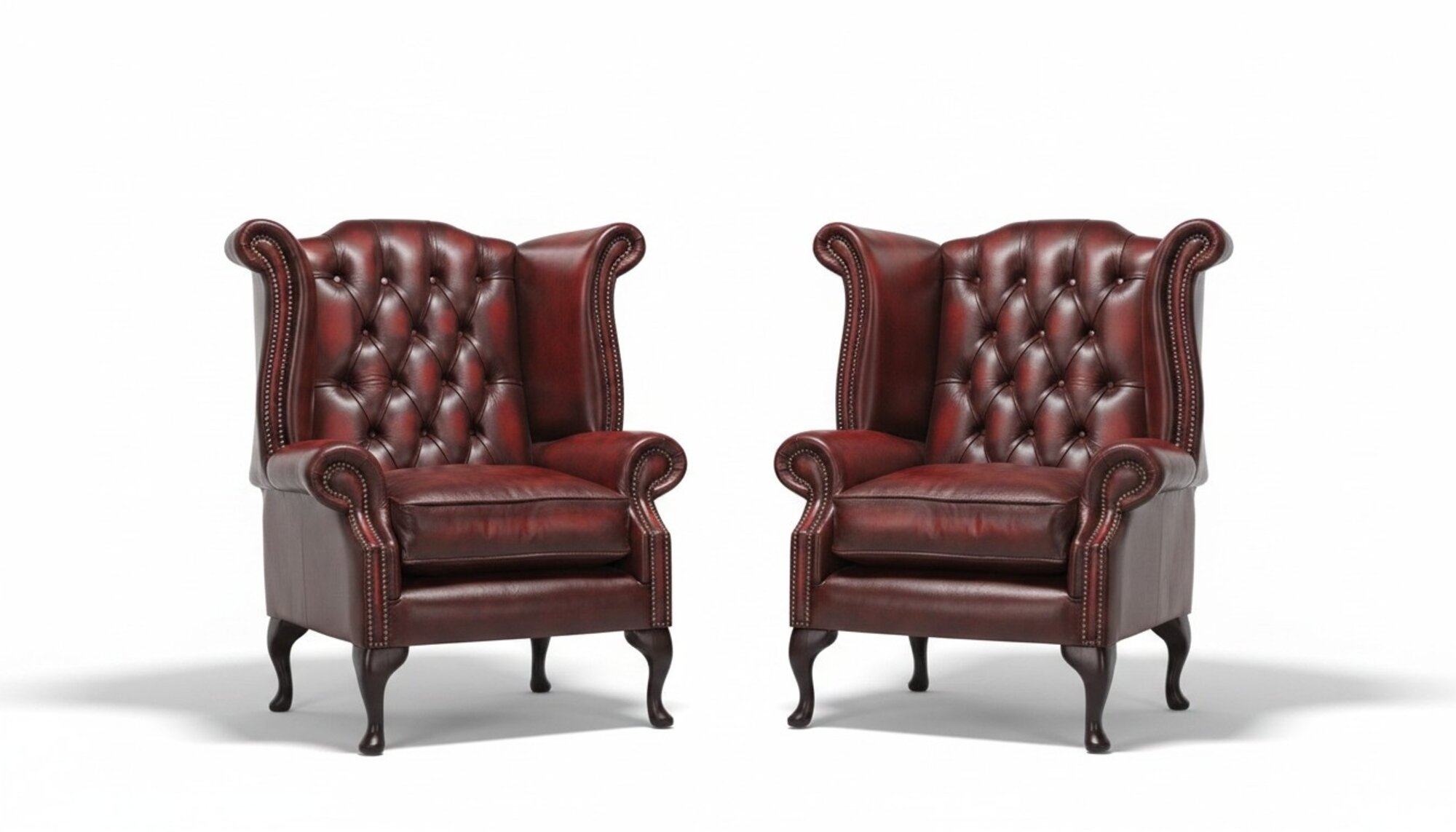Echter Chesterfield Ohrensessel Sessel Couch Sofa Polster 100% Leder Sofort