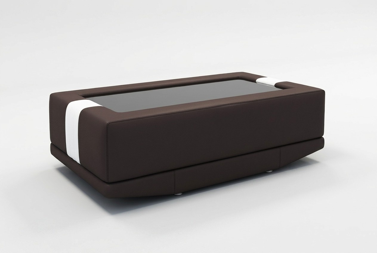 Gepolsterte Wohnzimmer Couchtische Glastisch Tisch Design Tische Farbe wählbar!