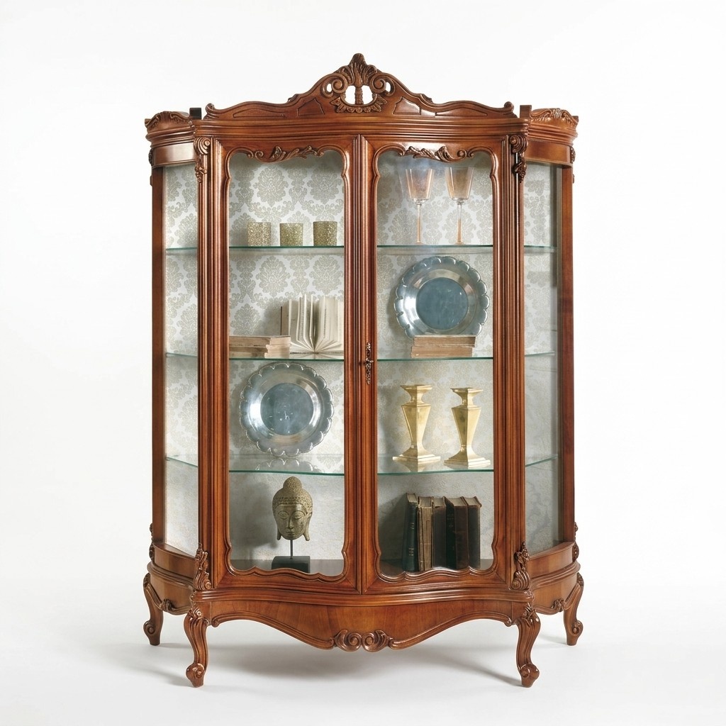 Glasschrank Vitrine Anrichte Möbel Holzschrank Vitrinen Luxus Schrank Holz XXL