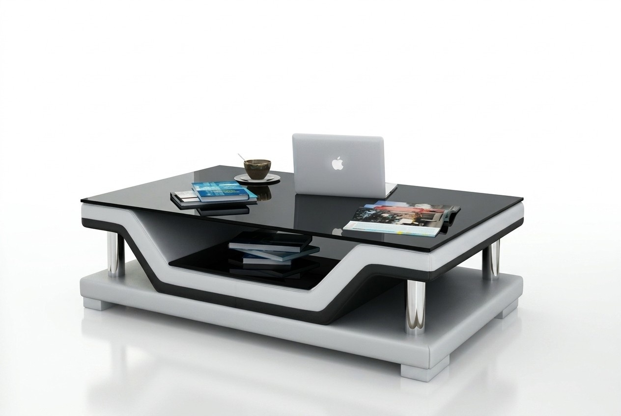 Glastisch Tische Couchtisch Leder Design Tisch Sofa Beistell Couch Farbe wählbar