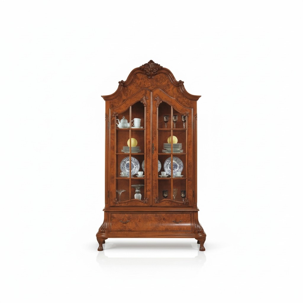 Glasvitrinen Wohnzimmer Möbel Braune Vitrine Klassischer Italienische Schrank