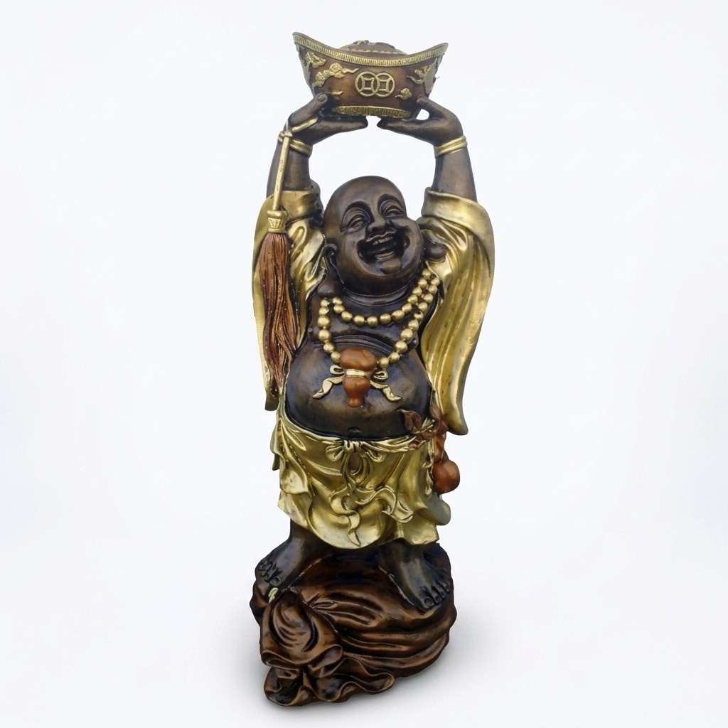 Glücks Buddha Deko Figur Statue Skulptur 65 cm Figuren Statuen Skulpturen (B40)