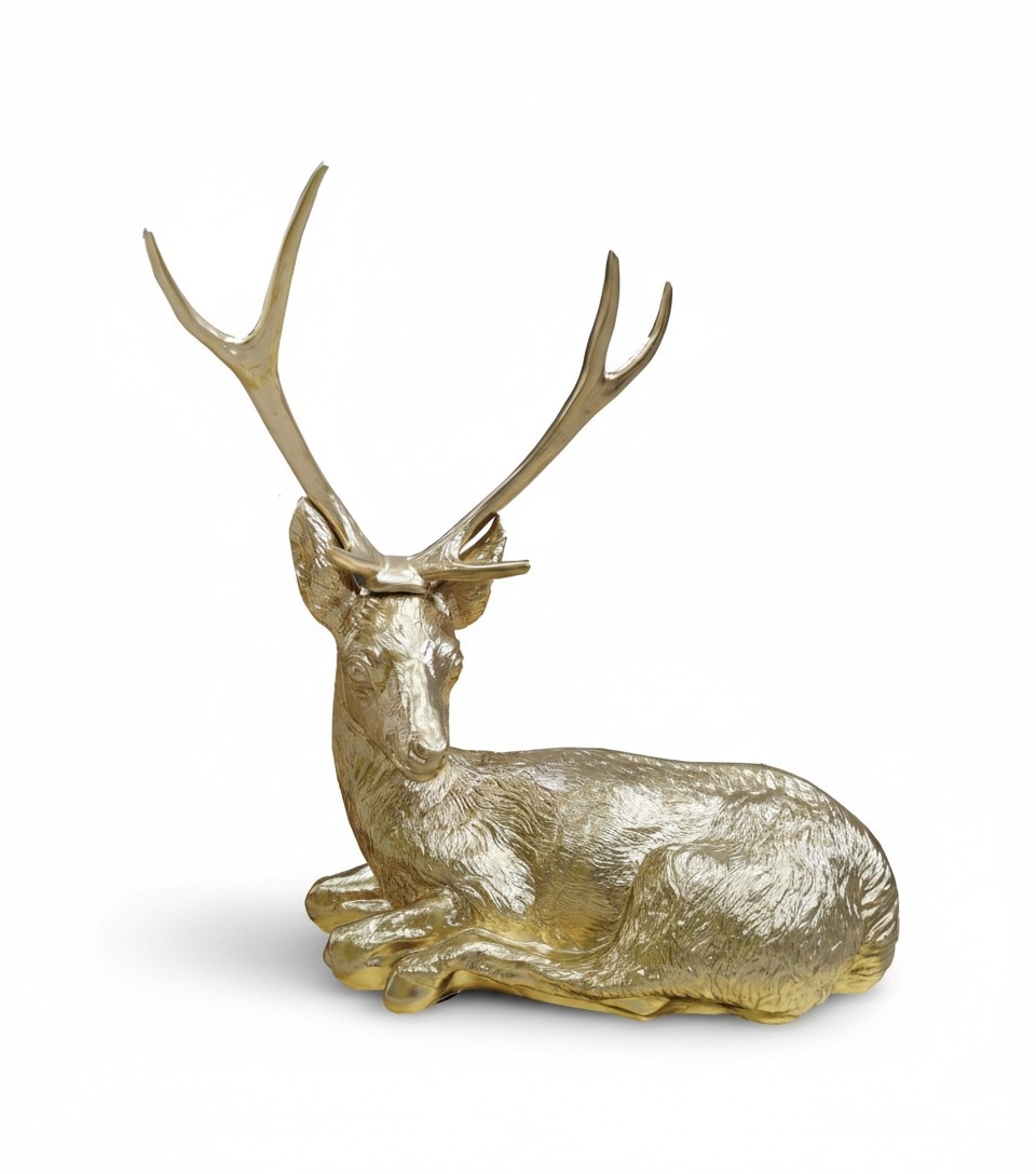 Goldene Figur Statue Elch Statuen Dekoration Figuren Abstrakte Skulptur