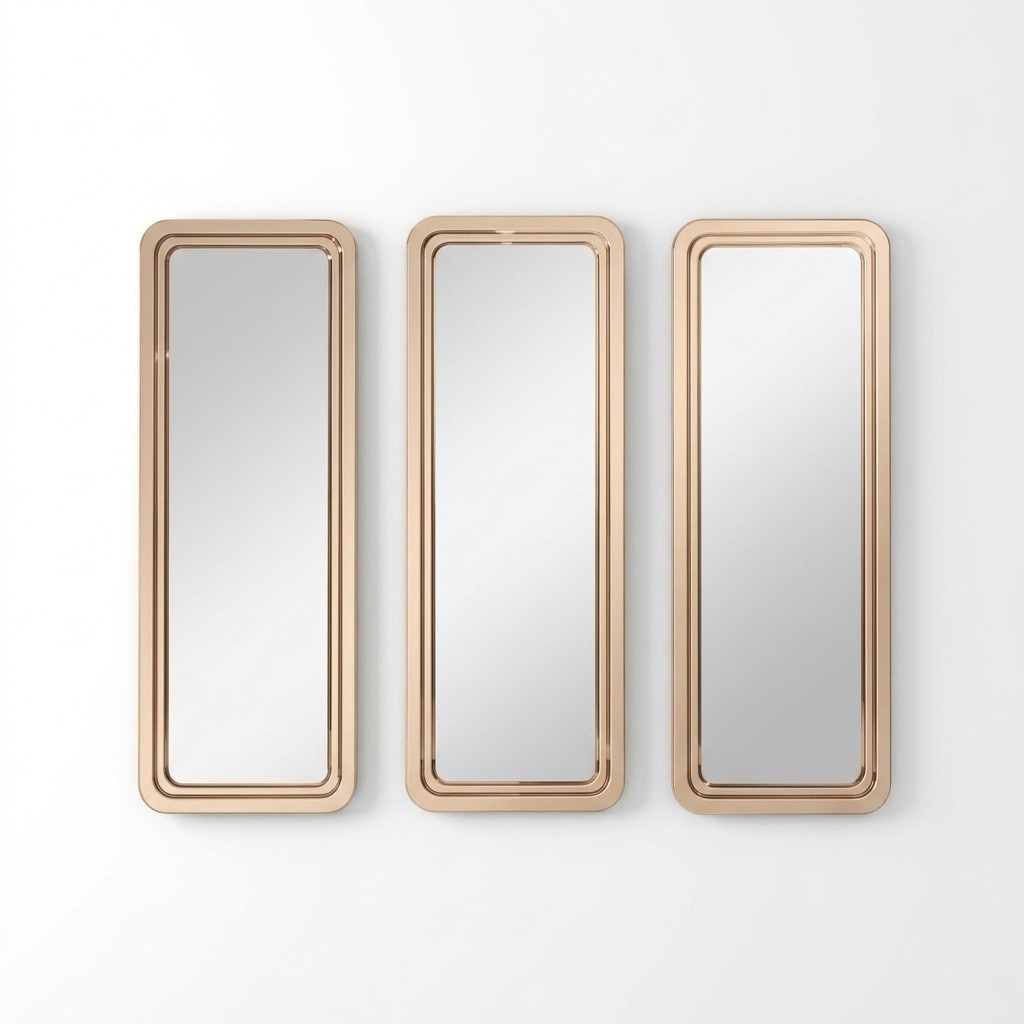 Goldenes Modernes Spiegel Set Wandspiegel Schminktisch Spiegeln 3tlg