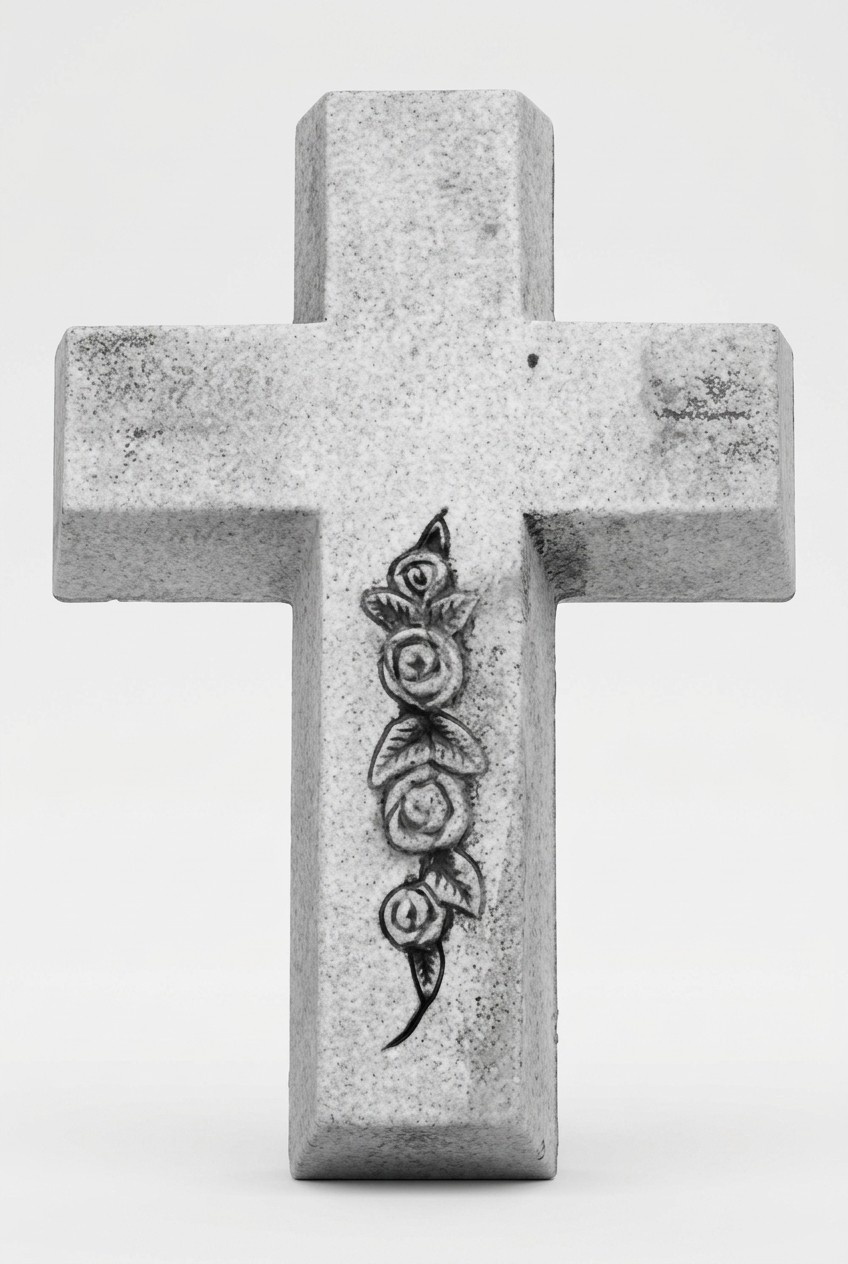 Grabengel Kreuz Schutzengel Grabschmuck Stein Figur Statue Skulpturen