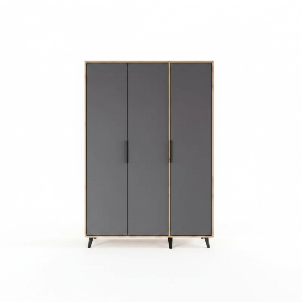 Grau Braun Modern Design Kleiderschrank Rechteckig Schlafzimmer Luxus