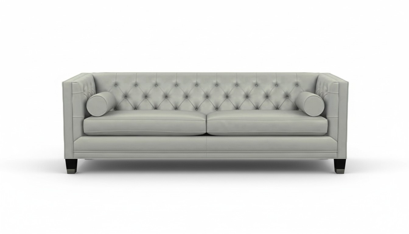 Grau Dreisitzer Leder Sofa Chesterfield Möbel xxl big Modern Design Couchen Neu