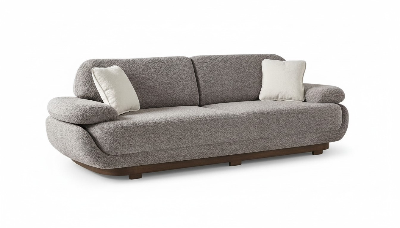 Grau Dreisitzer Sofa Couch Polstermöbel Moderne Design Textil Einrichtung