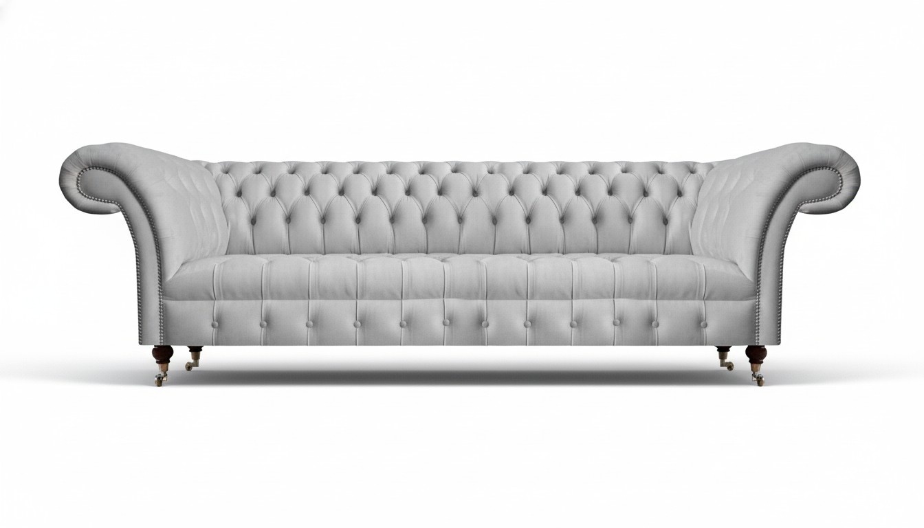 Grau Luxuriöse Chesterfield Sofa Viersitzer Couch Moderne Wohnzimmer