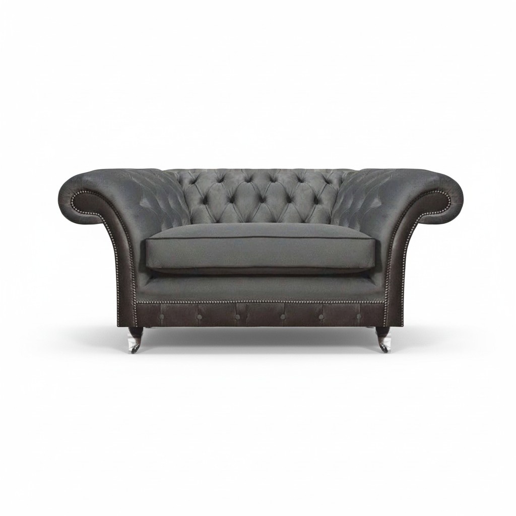 Grau Polstermöbel Sessel Designer Einrichtung Wohnzimmer Neu Chesterfield