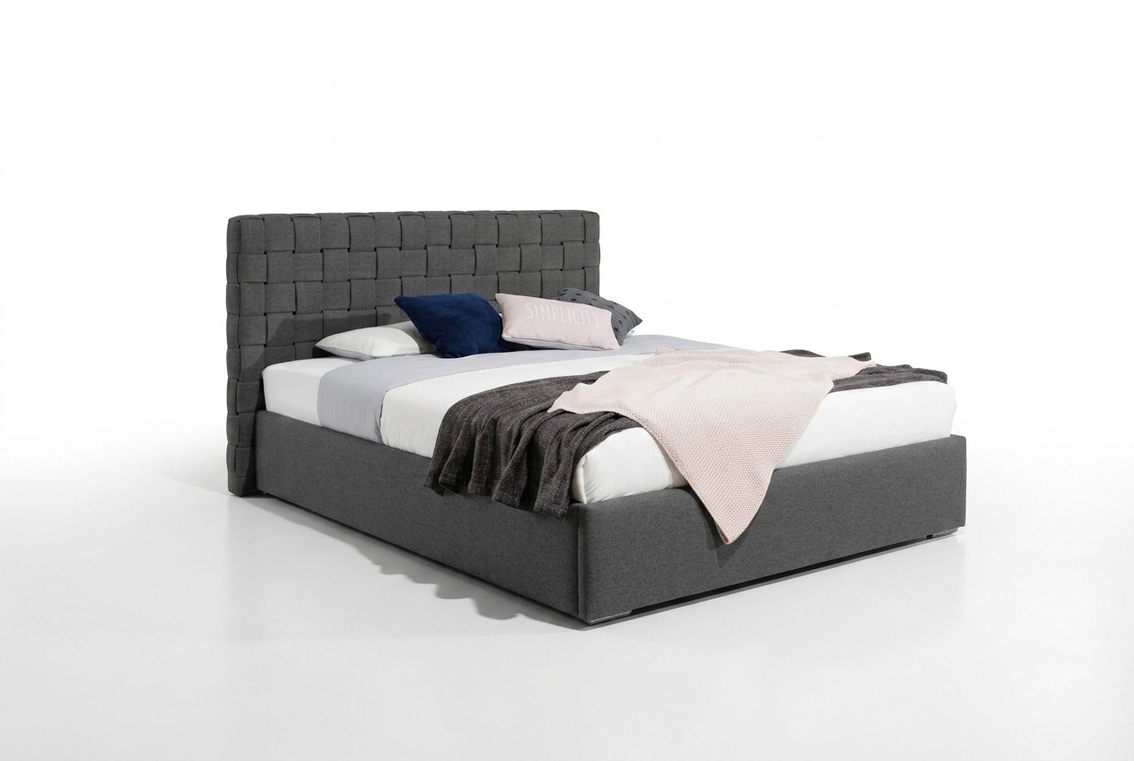 Graue Betten Schlafzimmer Textil Ehe Doppel Bett Bettgestell Hotel Luxus Möbel