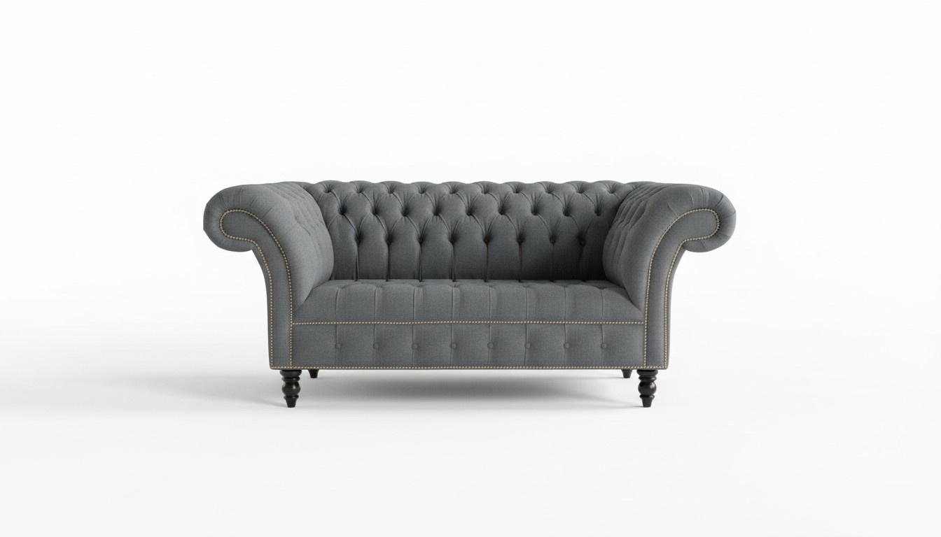 Graue Designer Sofa Couch Polster XXL 2 Sitzer Big Sofas Couchen Textil