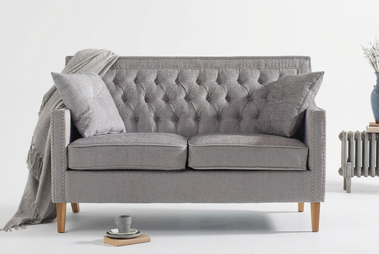 Graue Royal Couch - Luxus Chesterfield Möbel # Polster Design Möbel