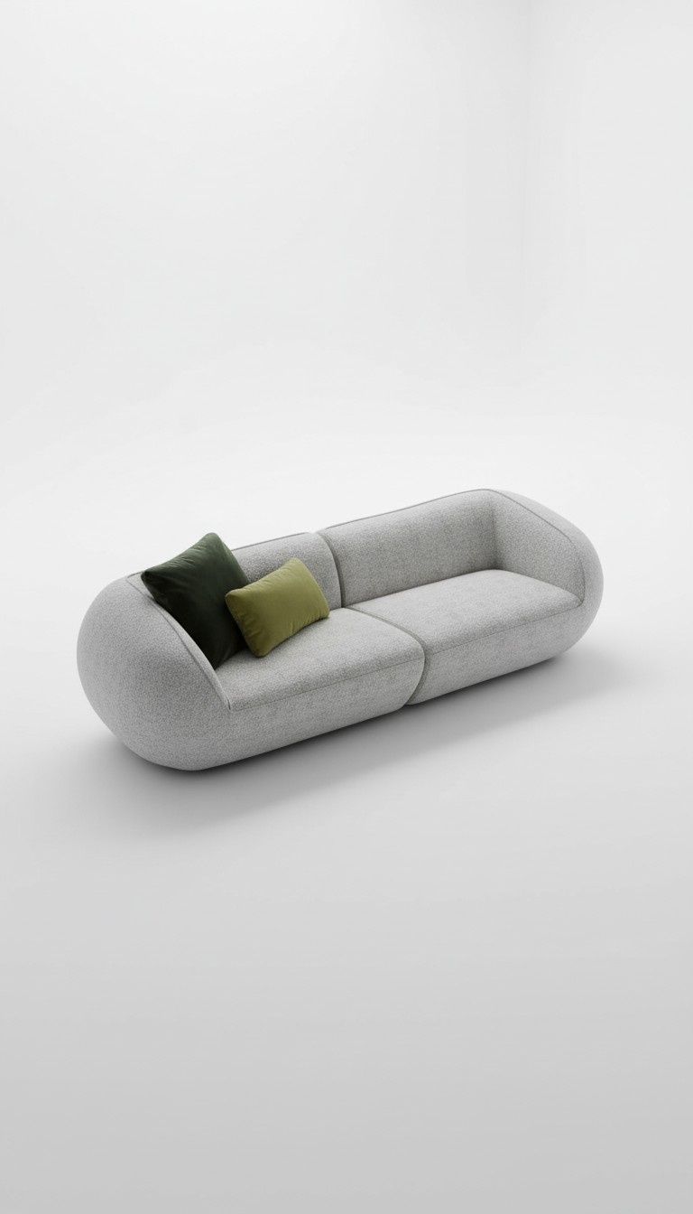 Graue Sofagarnitur Dreisitzer Sessel Garnitur Polstermöbel Luxus Design