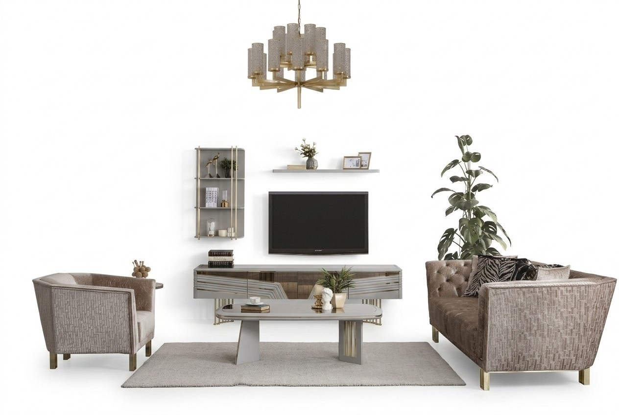 Graue Wohnzimmer Holzmöbel Designer TV-Schrank Wandschränke Wohnmöbel