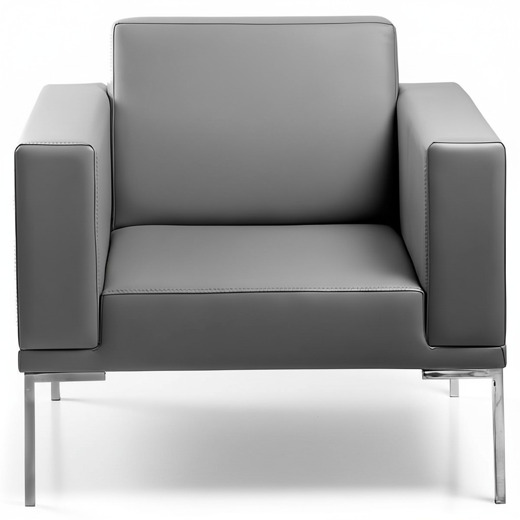 Grauer Fernsehsessel Designer Polstersessel Lehnsessel Relax Einsitzer