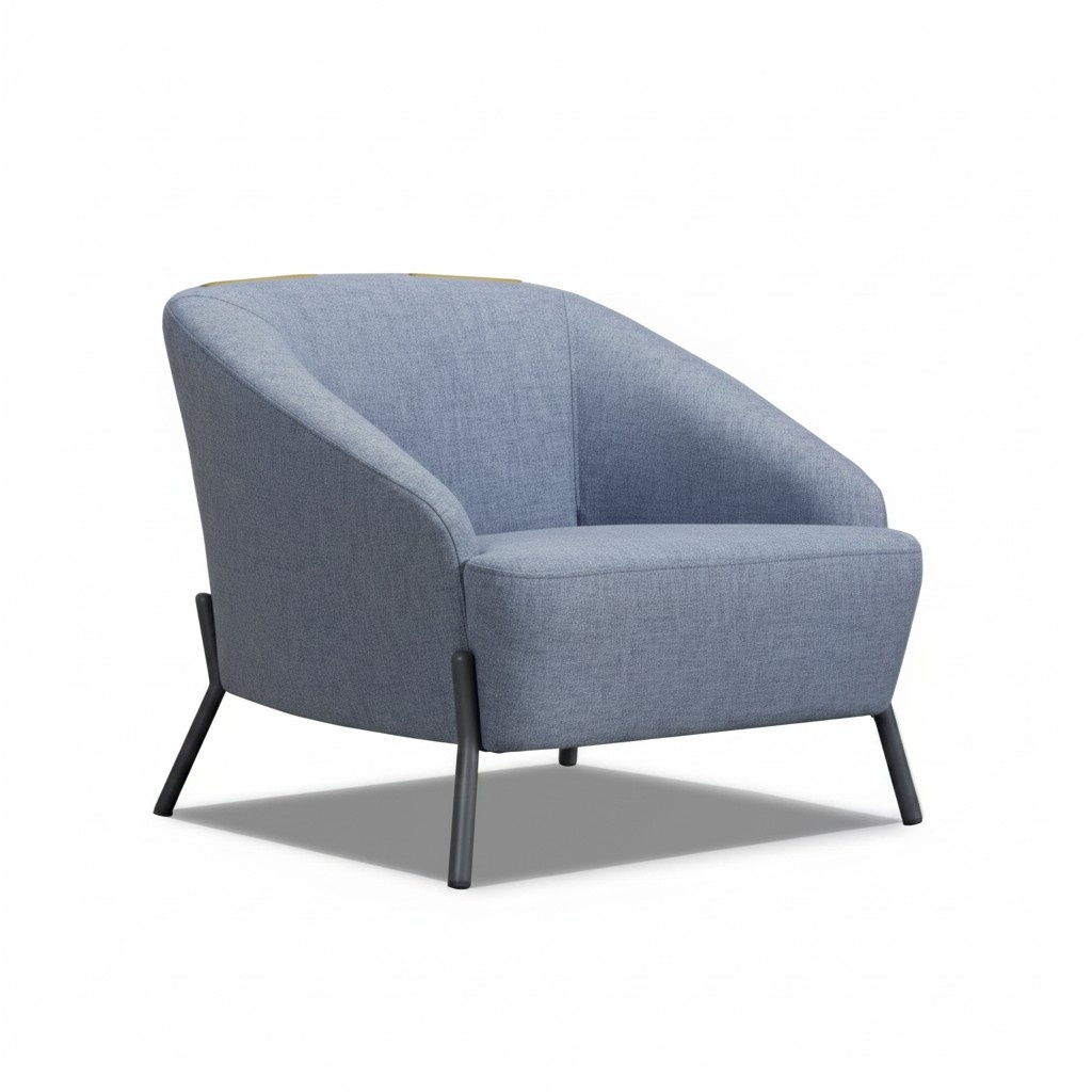 Grauer Textilsessel Luxuriöser Wohnzimmer Relaxsessel Edler Loungesessel