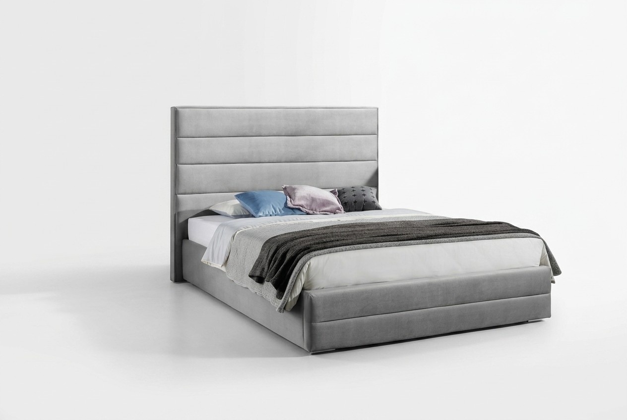 Graues Bett Moderne Bettgestelle Schlafzimmer Polster Möbel Luxus Hotel Betten