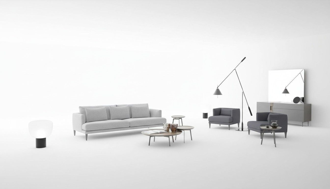 Graues Polstergruppenset Couchensemble Sofaeinrichtung Luxus Möbel Neu