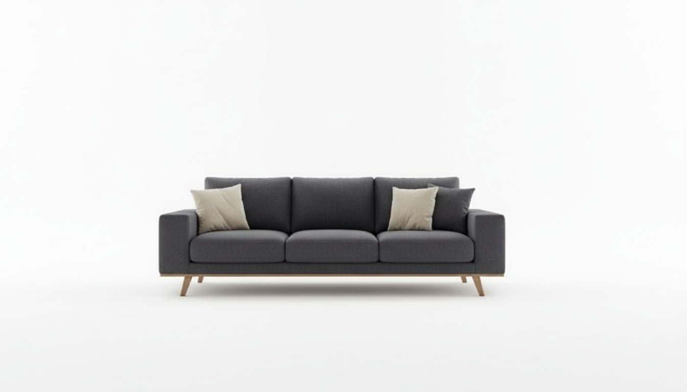 Graues Wohnzimmersofa Luxus Dreisitzer Polstercouch Moderne Möbel Stil