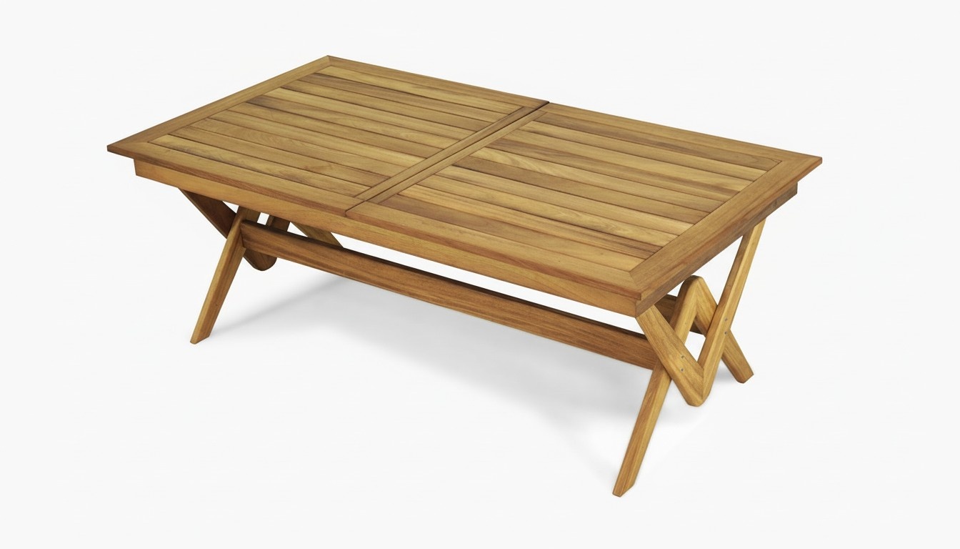 Großer Gartentisch Luxuriöse Holz Möbel Designer Tisch Robuste Esstische