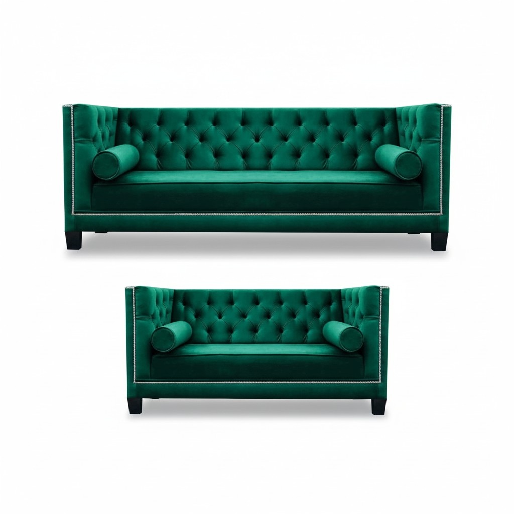 Grün Sofagarnitur Design Chesterfield Sofas Modern Couchen Sessel Sitz