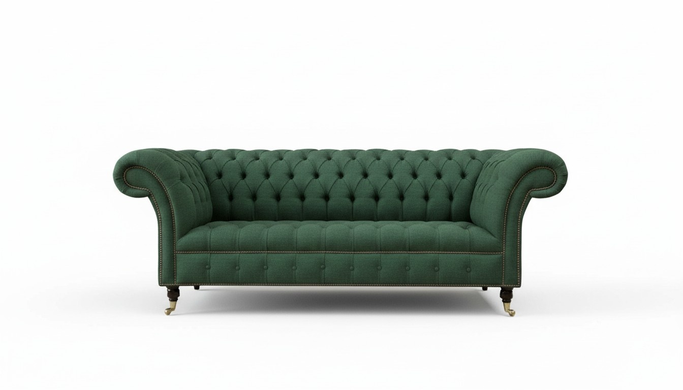 Grüne Chesterfield Couch Polster Sofas Textil Modern Sofagarnitur 3 Sitz Couchen