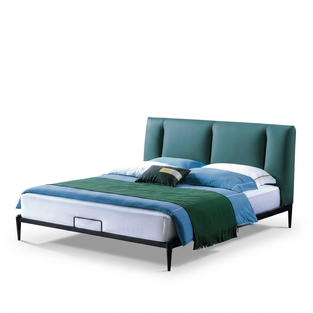 Grünes Design Bett Doppel Luxus Ehe Modernes Hotel Gestell Schlaf Zimmer Betten