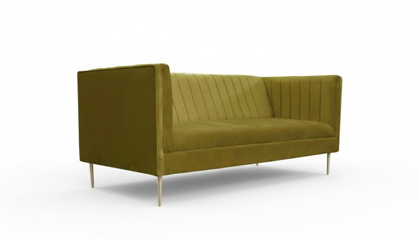 Grünes Sofa Stoff Wohnzimmer Dreisitzer Design Couchen Polster Sofas Luxus Möbel